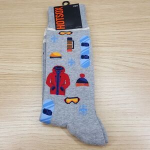 HOT SOX Mens Dress Socks Gray Snowboarding Snowboarder Winter Sports Skiing